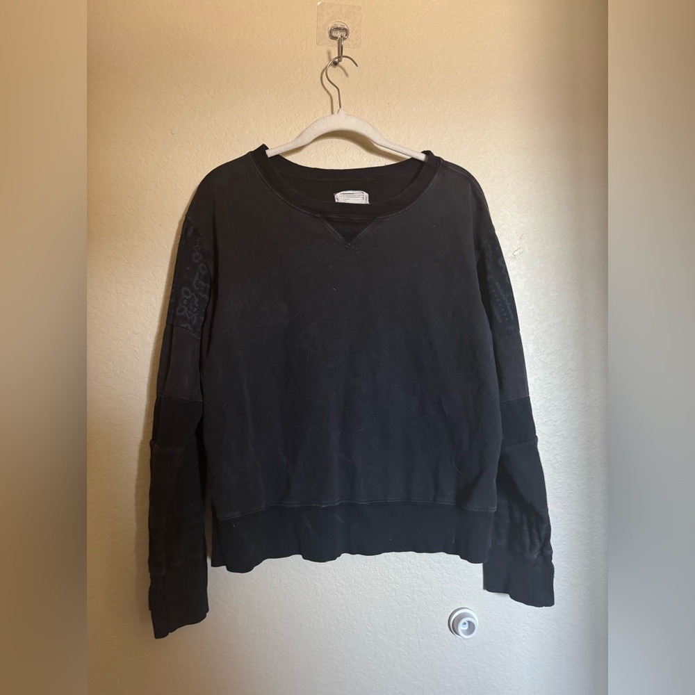 Current/Elliott The Rugby Stadium Black Beauty Crewneck Sweater Size 2